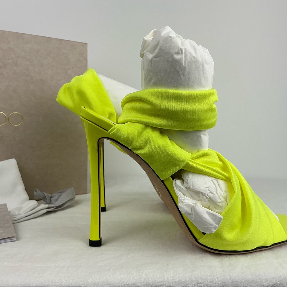JIMMY CHOO NEOMA 110 NEON APPLE GREEN - 37 - Picture 11 of 14